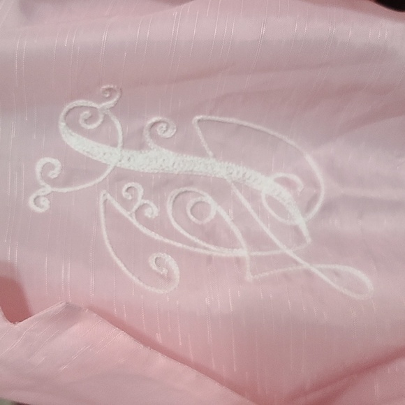 VTG Brooks of Dallas Womens Uniform Lounge Jacket Pink Embroidered Pockets Sz L? - Picture 2 of 12